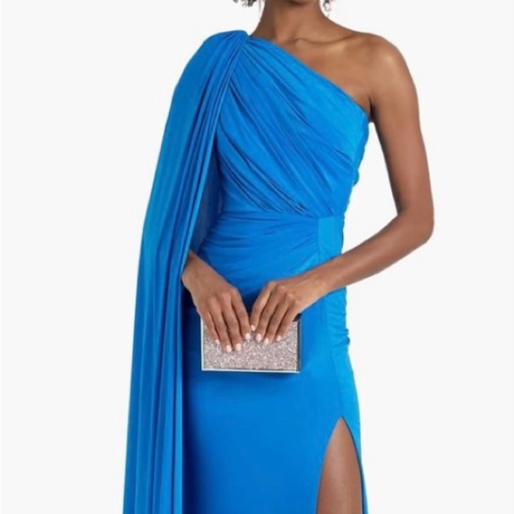 Rhea Costa Vibrant Blue One-Shoulder Dress